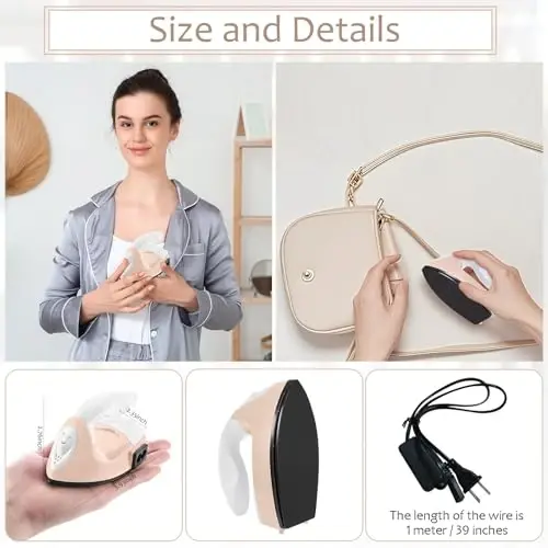 Honoson Mini Craft Iron with Charging Base Tiny,Light Khaki | Portable Press for Fuse Bead Patch Vinyl Crafts, Compact Flatiron 3.93x2.36x2.76 Size, Perfect for DIY Heat Transfer Projects - 3