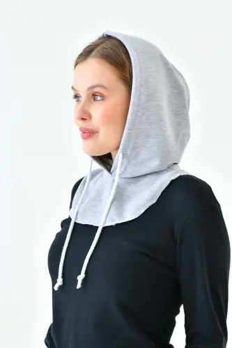 Hood Hat Shawl Beanie Headscarf Thermal Headgear Headband Warm Sports Headband Neck Gaiter Drawstring-gray - 7