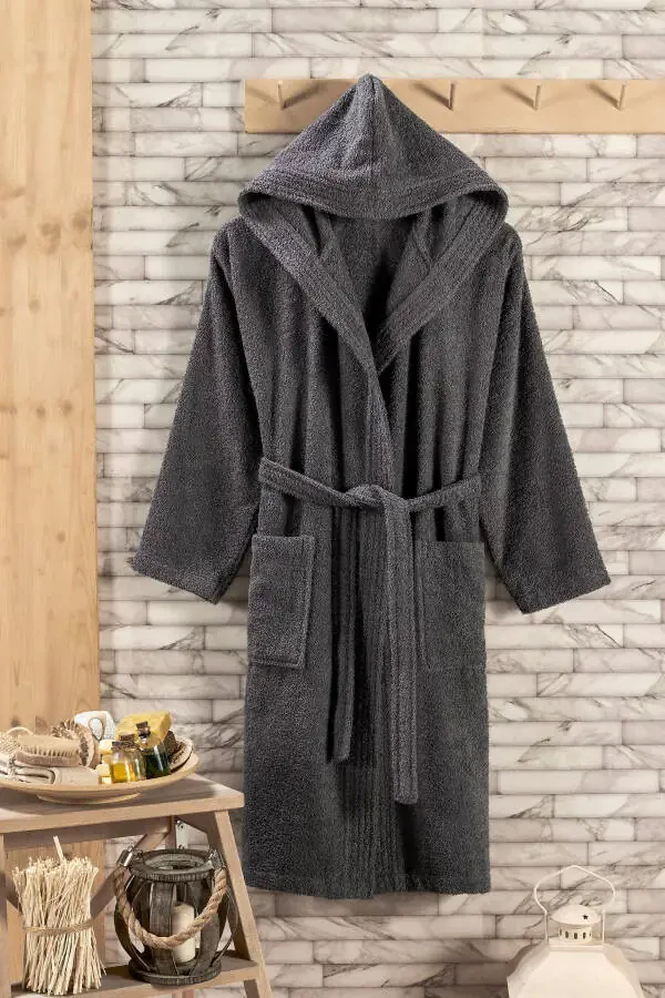 Hooded 2-Piece Bathrobe Set - 2