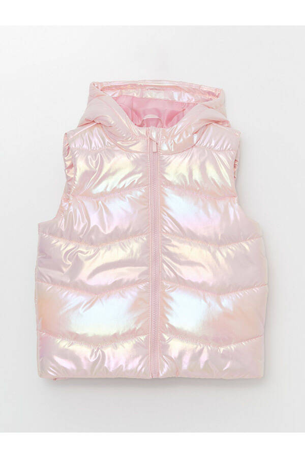 Hooded Baby Girl Puffer Vest - 1