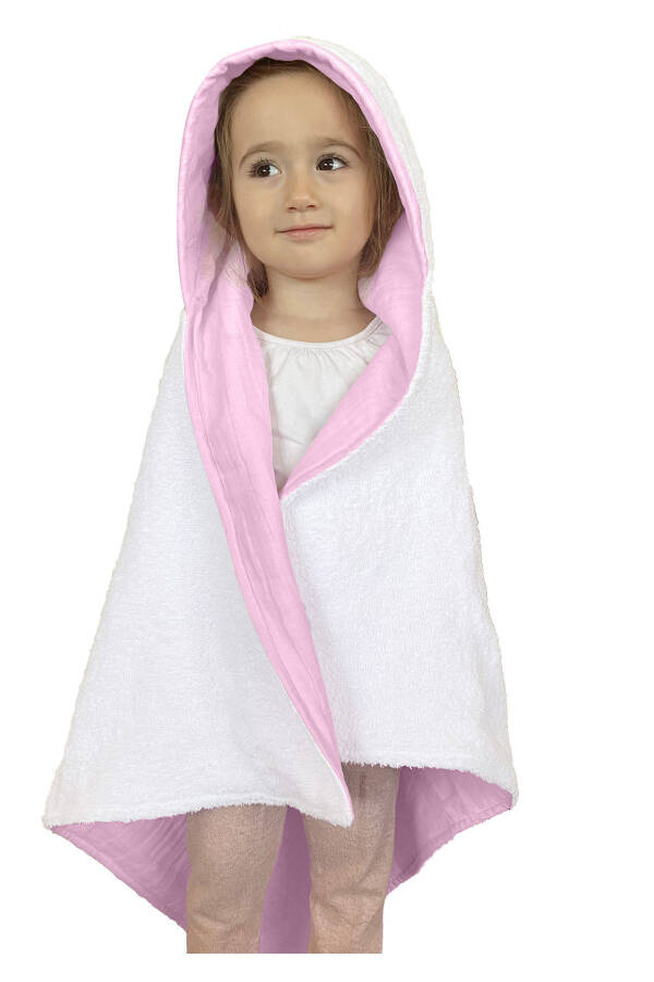 Hooded Baby Toddler Towel Muslin Swaddle Bath Towel Cotton Beach Towel Double Sided Use - 10