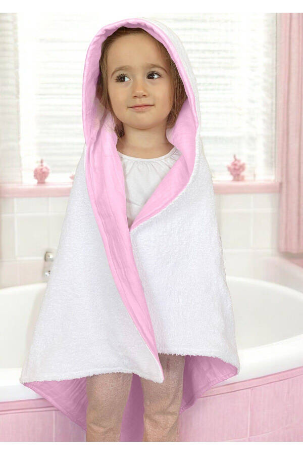 Hooded Baby Toddler Towel Muslin Swaddle Bath Towel Cotton Beach Towel Double Sided Use - 1