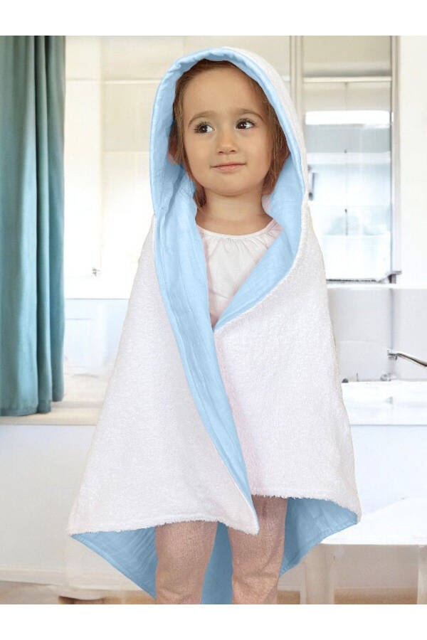 Hooded Baby Towel Muslin Swaddle Bath Towel Cotton Beach Towel Double-Sided Use - 1