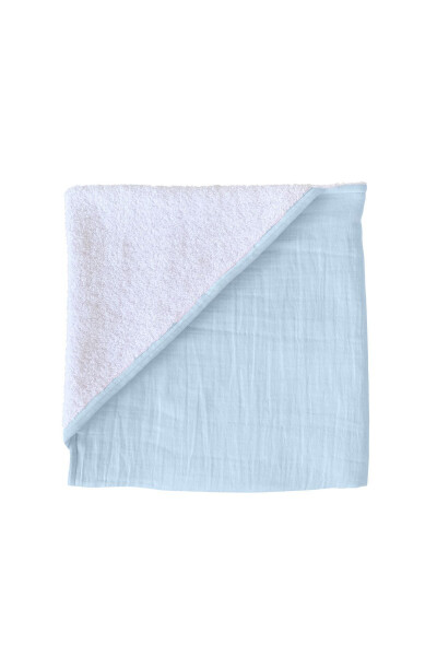 Hooded Baby Towel Muslin Swaddle Bath Towel Cotton Beach Towel Double-Sided Use - 7