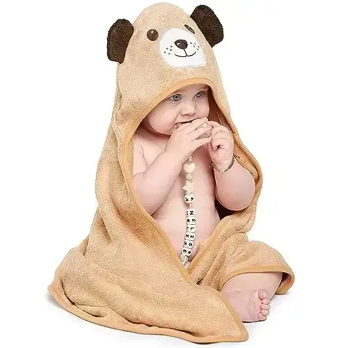 Hooded Baby Towels for Newborn & Toddler - Super Soft Baby Bath Towels with Hood, Highly Absorbent Viscose Made from Bamboo Hooded Towel for Boys, Girls, Newborn Essentials. - 3
