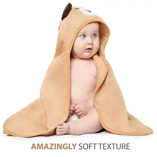 Hooded Baby Towels for Newborn & Toddler - Super Soft Baby Bath Towels with Hood, Highly Absorbent Viscose Made from Bamboo Hooded Towel for Boys, Girls, Newborn Essentials. - 5