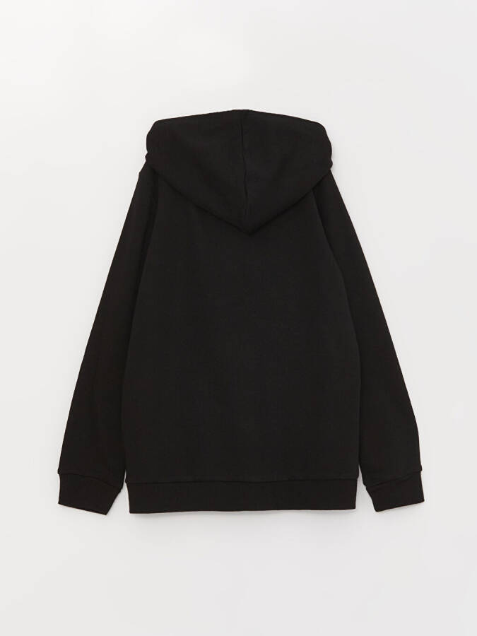 Hooded Basic Long Sleeve Girls Zipper Sweatshirt - 6