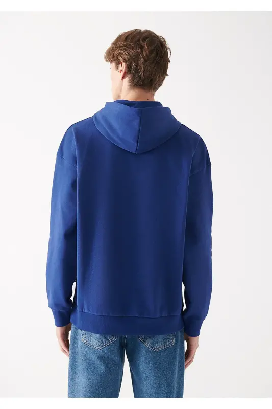 Hooded Basic Sweatshirt 0610062-70722 - Blue-70722 - 4