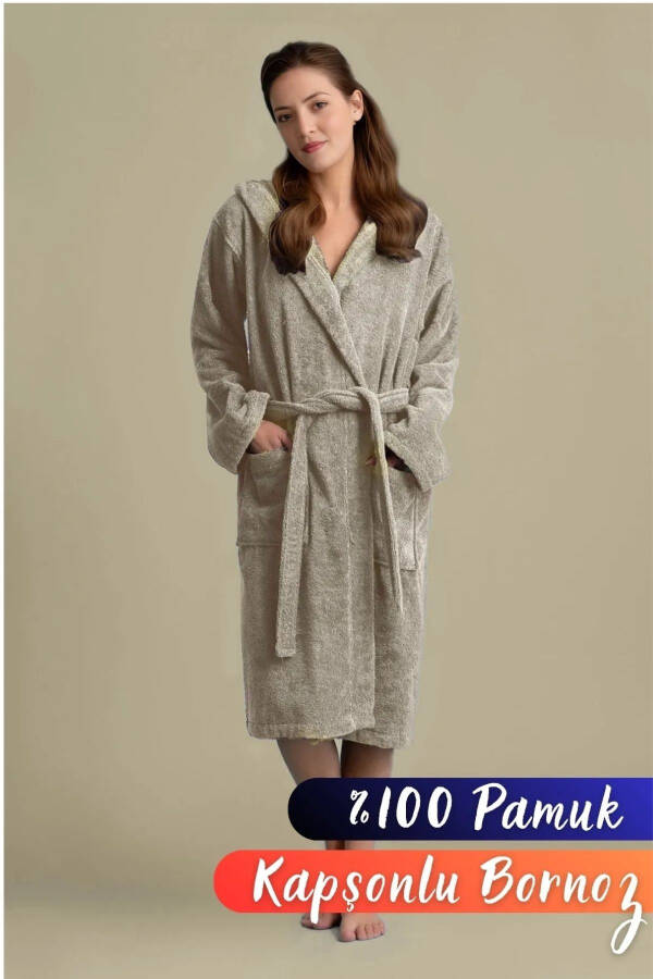 Hooded Bathrobe - Women & Men | 100% Cotton | Da - 1