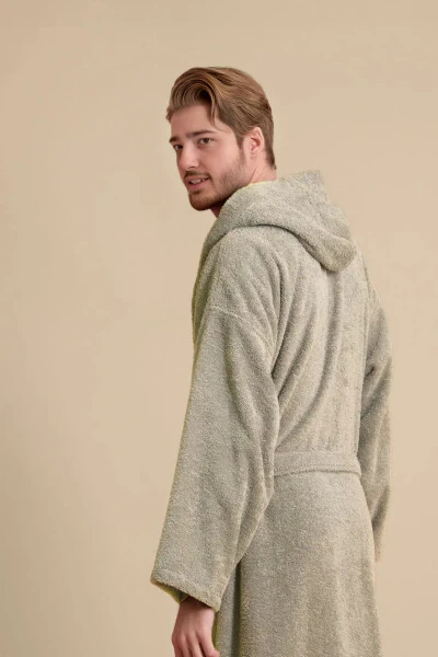 Hooded Bathrobe - Women & Men | 100% Cotton | Da - MISS PARIS HOME (1)