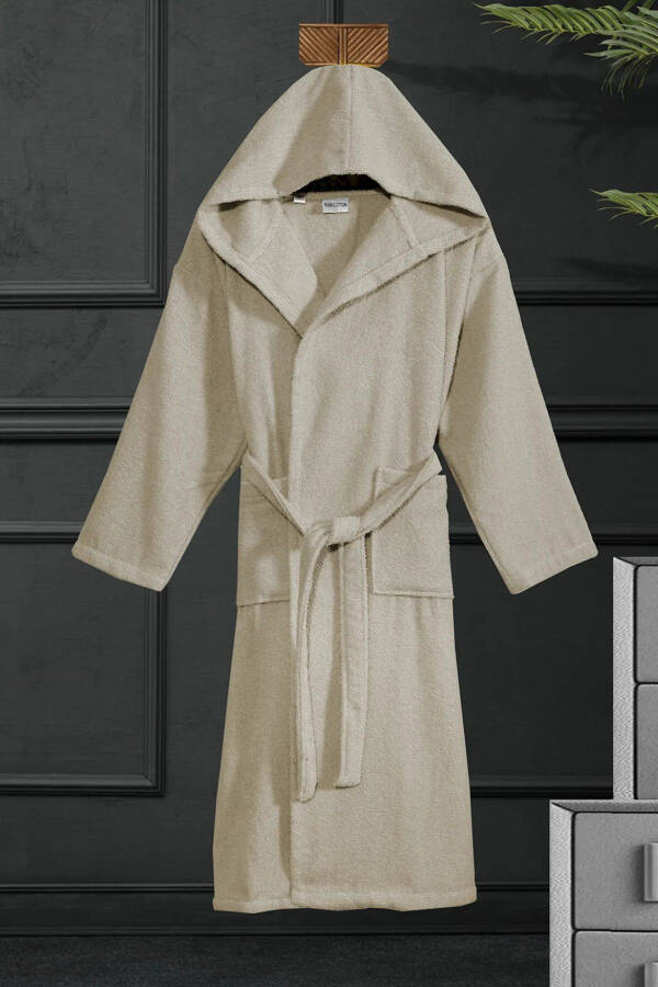 Hooded Bathrobe - Women & Men | 100% Cotton | Da - 3