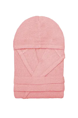 Hooded Bathrobe - Women & Men | 100% Cotton | Durable | Quick Dry | Ultra Soft Comfort - Salmon - MISS PARIS HOME (1)