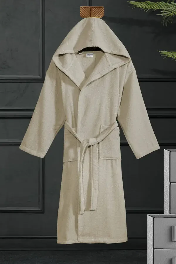Hooded Bathrobe - Women & Men | 100% Cotton | Durable | Quick Drying | Soft Comfort - 4