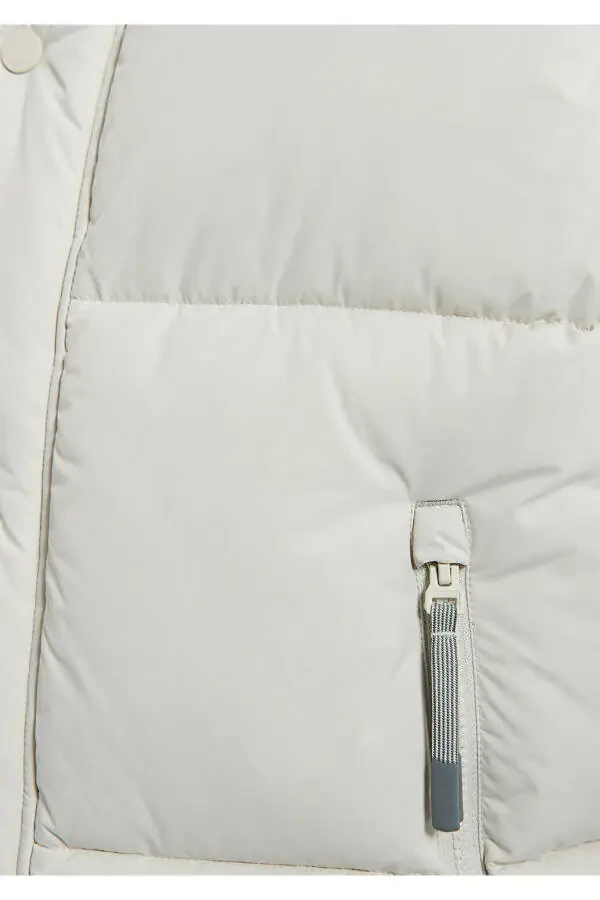 Hooded Beige Puffer Vest Regular Fit 0110306-70134 - 7