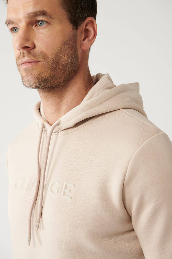 Hooded Beige Sweatshirt - 8