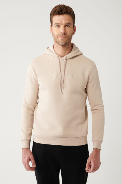 Hooded Beige Sweatshirt - 9