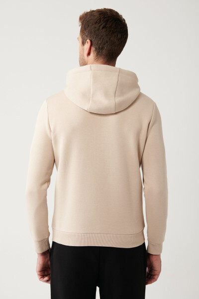 Hooded Beige Sweatshirt - 10