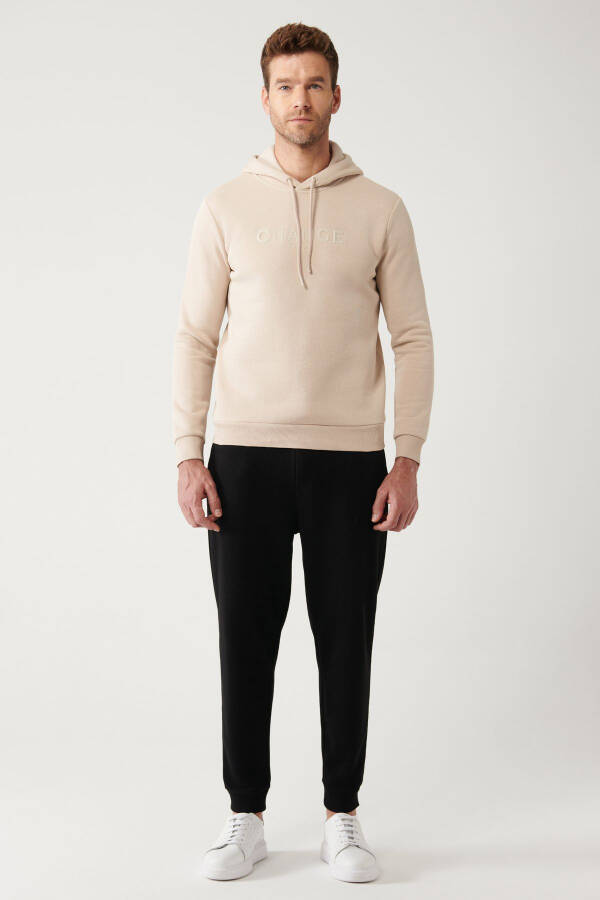 Hooded Beige Sweatshirt - 12