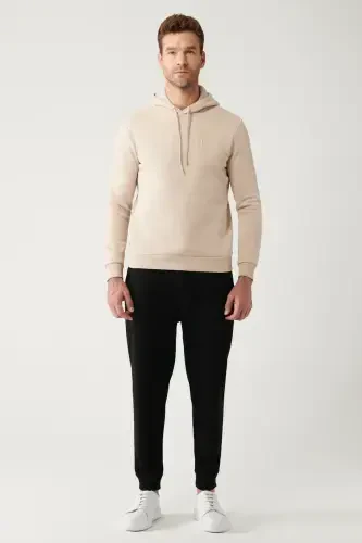 Hooded Beige Sweatshirt - 6