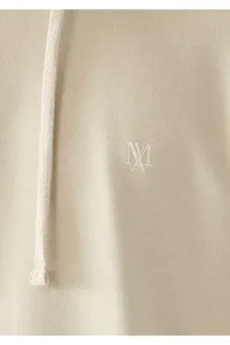 Hooded Beige Sweatshirt 8806270322-Beige - 5