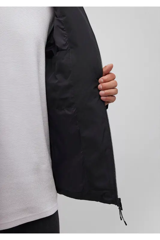 Hooded Black Puffer Jacket 0110349-900 - 5