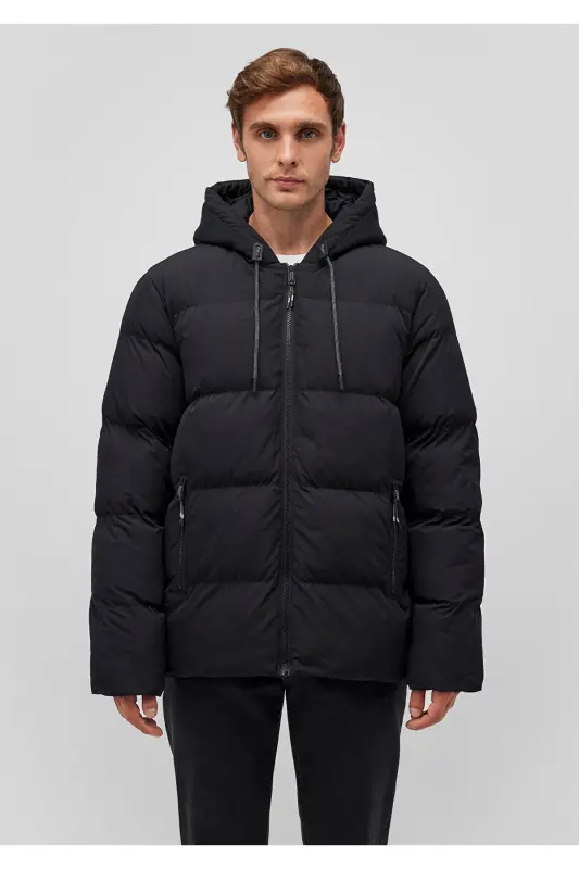Hooded Black Puffer Jacket 0110349-900 - 2