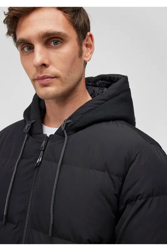 Hooded Black Puffer Jacket 0110349-900 - 4