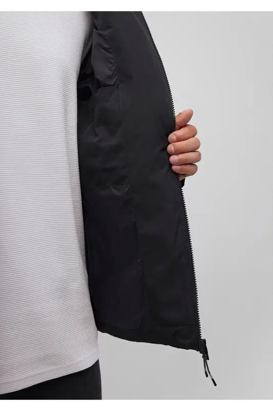 Hooded Black Puffer Jacket 0110349-900 - 5