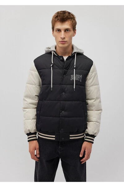Hooded Black Puffer Jacket 0110395-900 - 11