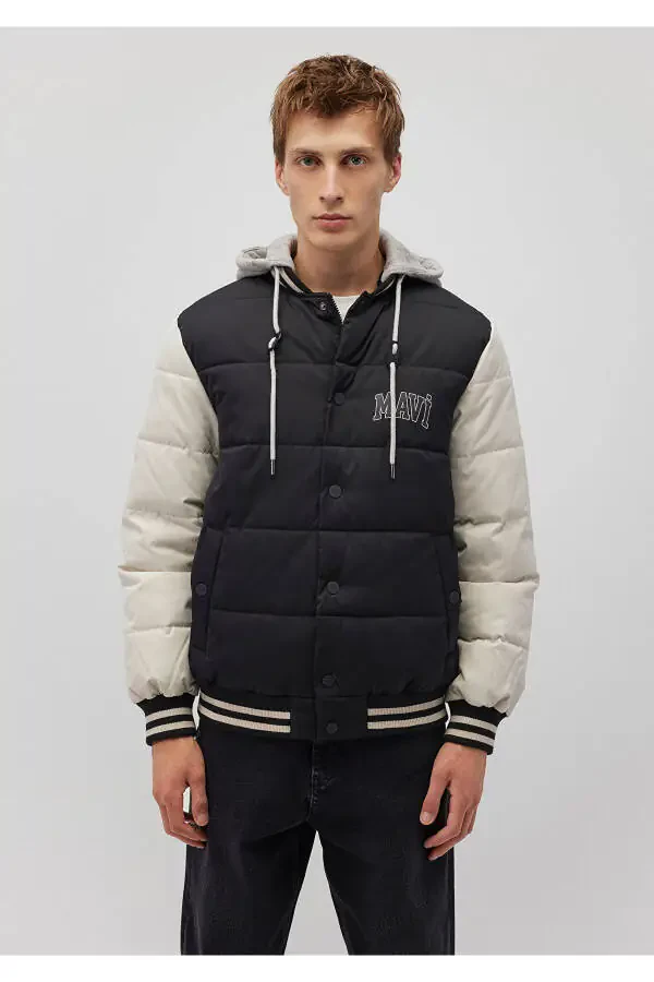 Hooded Black Puffer Jacket 0110395-900 - 11
