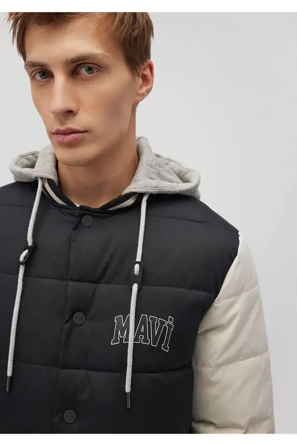 Hooded Black Puffer Jacket 0110395-900 - 15