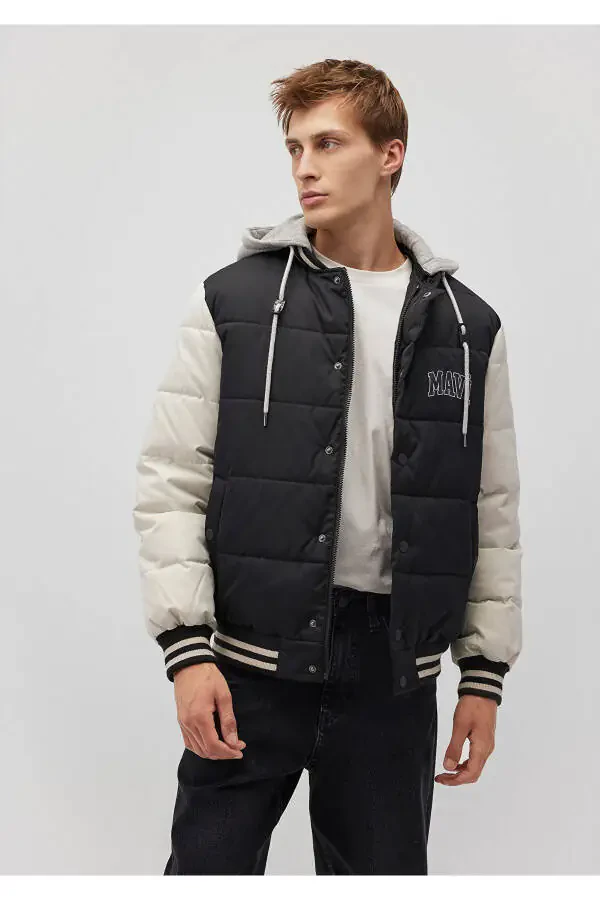 Hooded Black Puffer Jacket 0110395-900 - 2