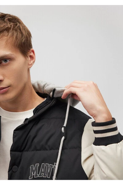 Hooded Black Puffer Jacket 0110395-900 - 5