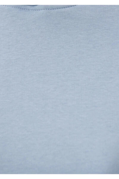 Hooded Blue Basic Sweatshirt 1611771-85385 - 20