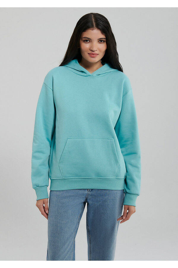 Hooded Blue Basic Sweatshirt 167299-71463 - 13