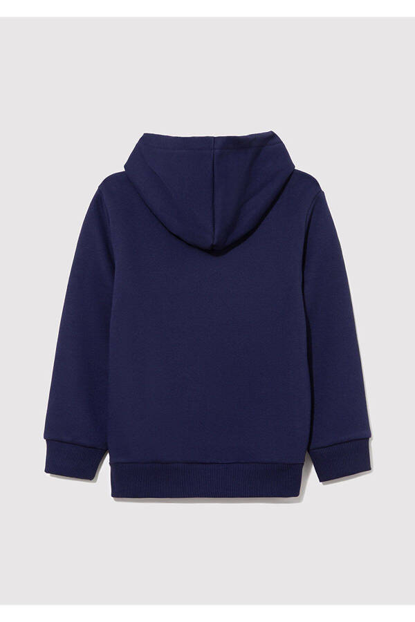 Hooded Blue Sweatshirt with Logo Print 6s10001-70491 - 2