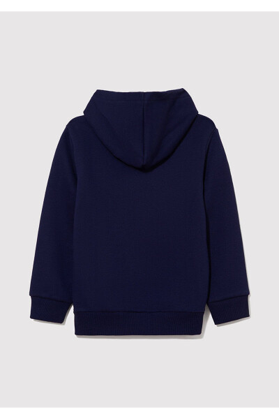 Hooded Blue Sweatshirt with Logo Print 6s10001-70491 - 4