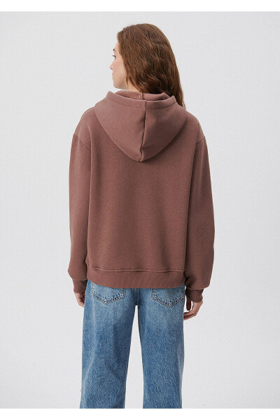 Hooded Brown Basic Sweatshirt 167299-70383 - 3