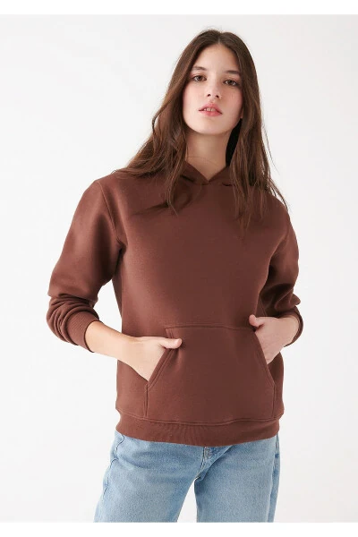 Hooded Brown Basic Sweatshirt 167299-82599 - MAVI (1)