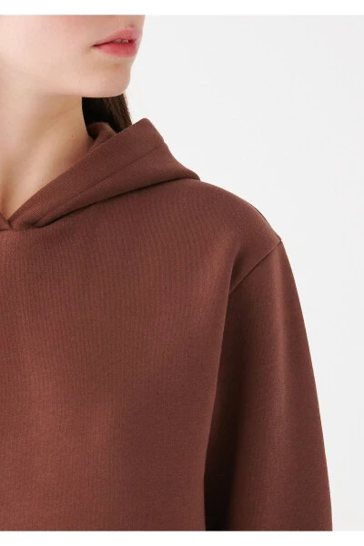 Hooded Brown Basic Sweatshirt 167299-82599 - 5
