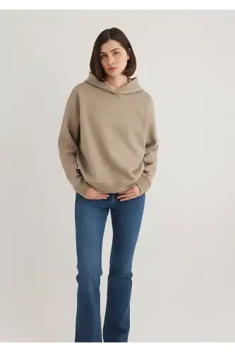 Hooded Brown Sweatshirt 1S10191-80656 - 1