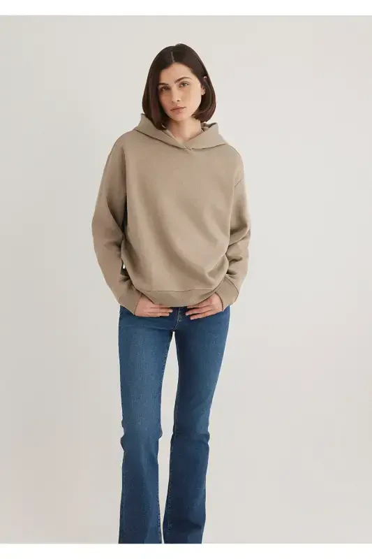 Hooded Brown Sweatshirt 1S10191-80656 - 1