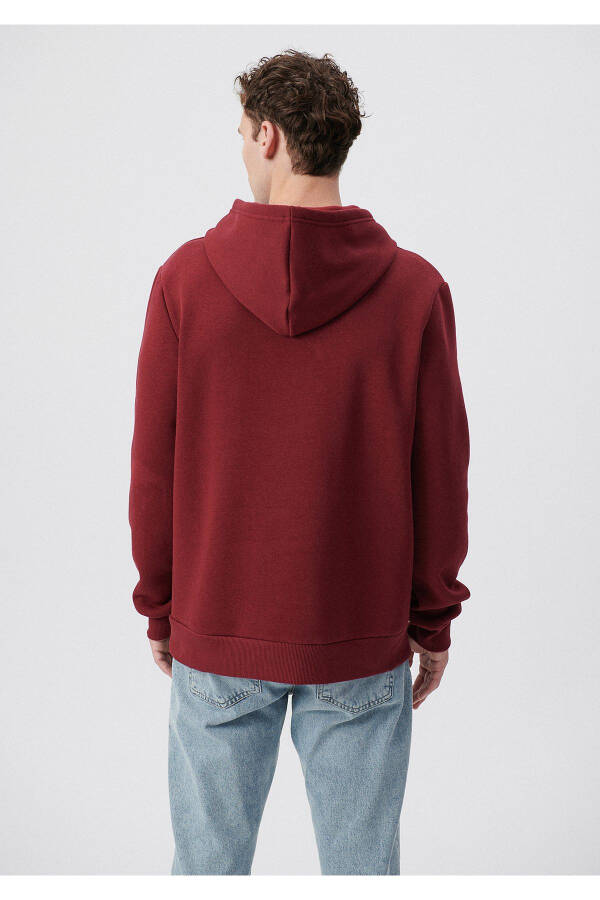 Hooded Burgundy Basic Sweatshirt 0610937-85633 - 16