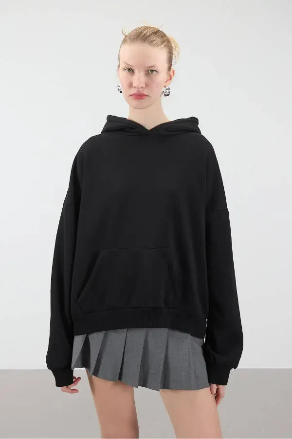 Hooded Fleece Basic Sweatshirt S1596-K5 - 1