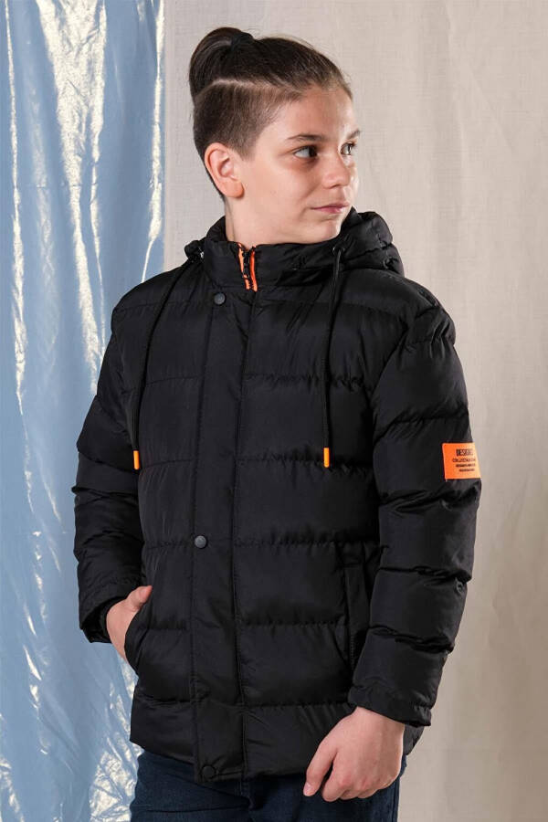 Hooded Fleece Lined Boys' Puffer Jacket - 18