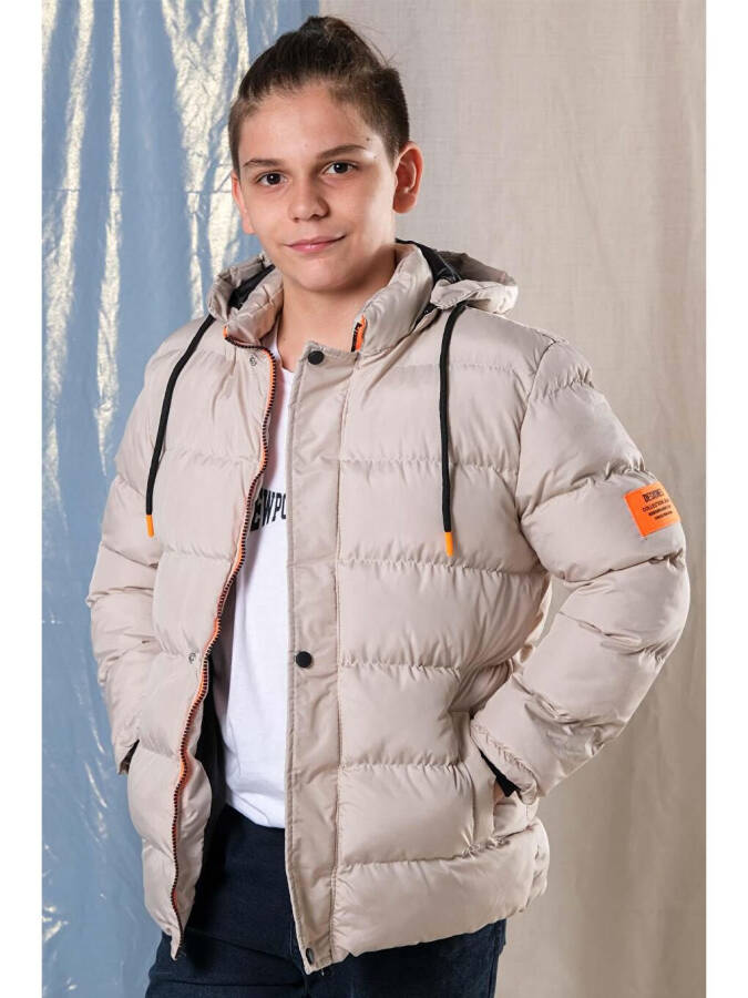 Hooded Fleece-lined Boys' Puffer Jacket - 9