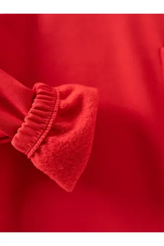 Hooded Fleece Outerwear Sweatshirt (Ages 2-8) - Red - COTTON TRIPS (1)