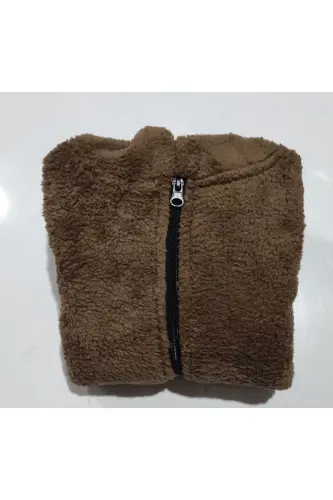 Hooded Girl-Boy Kids Jacket-Brown - 4