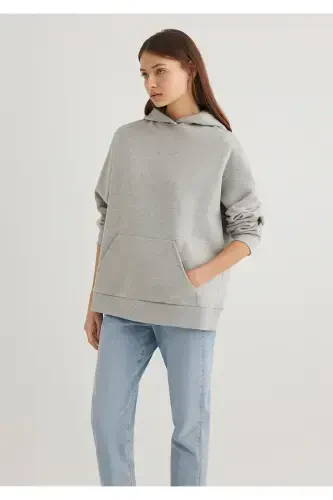 Hooded Gray Basic Sweatshirt 1S10186-83096-Gray - MAVI (1)