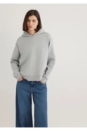 Hooded Gray Sweatshirt 1S10191-70093-Gray - 1